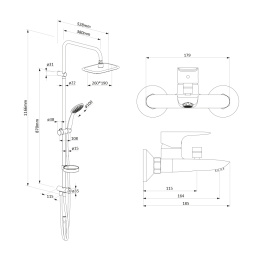 Душевая система со смесителем Damixa Origin Evo 2 (408781410) хром