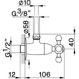 Угловой вентиль 1/2" Cisal AR00146027