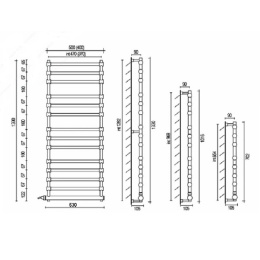 Полотенцесушитель электрический Margaroli Sole 564-11 5644711CRNC 47 x 101.6 см, хром