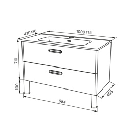 Фото Тумба с раковиной Iddis  Brick белая,  100 см (BRI10WFi95K)