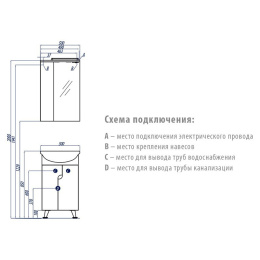 Тумба под раковину Aquaton Панда 50 белый 1A053701PD010