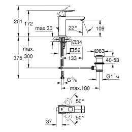 Grohe Eurocube 23445000 Смеситель для раковины стандартный