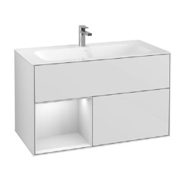 Villeroy Boch Finion F030MTGF Тумба под раковину 996х498 мм (white matt/glossy white)