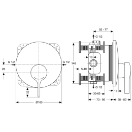 Встраиваемый смеситель для душа Ideal Standard MELANGE A4719AA