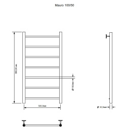 Фото Полотенцесушитель электрический Aquanet Mauro 100х50 Тэн справа
