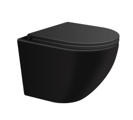 Подвесной безободковый унитаз с сиденьем микролифт Avimano Emotion 1000022, цвет черный матовый