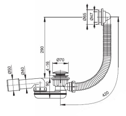 Слив-перелив для душевого поддонa click/clack Alcaplast A506KM