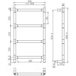 Полотенцесушитель электрический Margaroli Sereno 5-582 BOX, 5824705CRNB