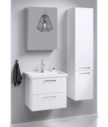 Тумба под раковину Aqwella Манчестер 60 MAN01062 подвесная Белый глянец