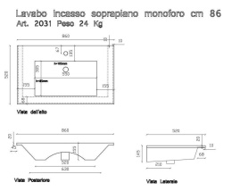 Раковина 86 см Galassia Meg11 (2031), цвет белый