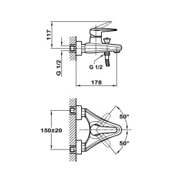 Фото Teka Porto 2112202 Смеситель для ванны