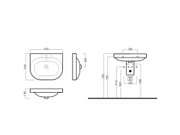 Фото Раковина подвесная Hatria Daytime (Y0YT01) белый