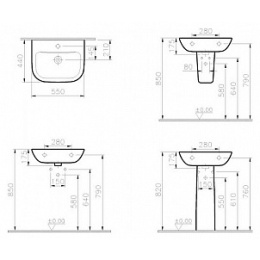Полупьедестал для раковины Vitra S20 (5281B003-7201) белый