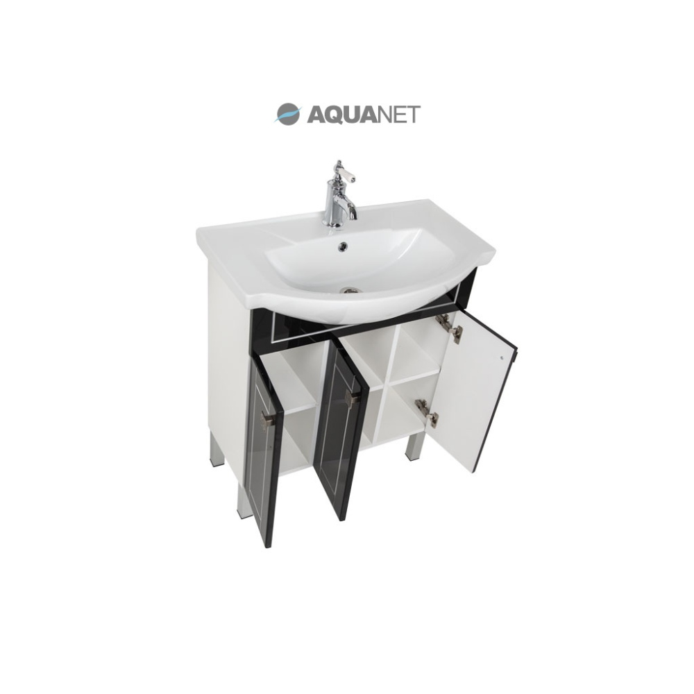 Мебель для ванной Aquanet Честер 75 черный/серебро