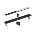 Душевой лоток TIMO Drain System 1000 DS230210/03 с двусторонней панелью "plate" под плитку, Чёрный