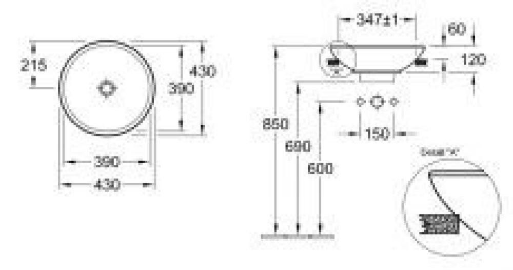 Фото Раковина полувстраиваемая 411400R2 VILLEROY&BOCH Loop Friends