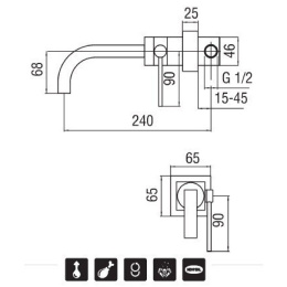 NOBILI Cube CB00598CR Смеситель для раковины (хром)
