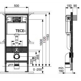 Инсталляция Tece с унитазом Vitra S50 5318B003-0075, сиденье микролифт Vitra S50 (K400626/5318B003-0
