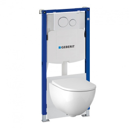 Geberit Acanto 500.301.KJ.A Комплект инсталляция и унитаз подвесной безободковый, цвет унитаза: белы