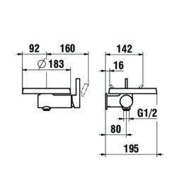 Смеситель для душа Laufen Kartell by 3.3133.9.004.141.1