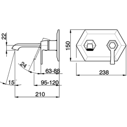 Фото Смеситель для раковины Cisal Cherie CH0055107C, золото