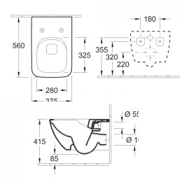 Подвесной унитаз Villeroy & Boch Venticello (4611 R0 01)