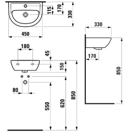 Рукомойник Laufen Pro 8.1595.2.000.104.1
