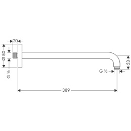 Кронштейн для душа Hansgrohe (27413800) хром