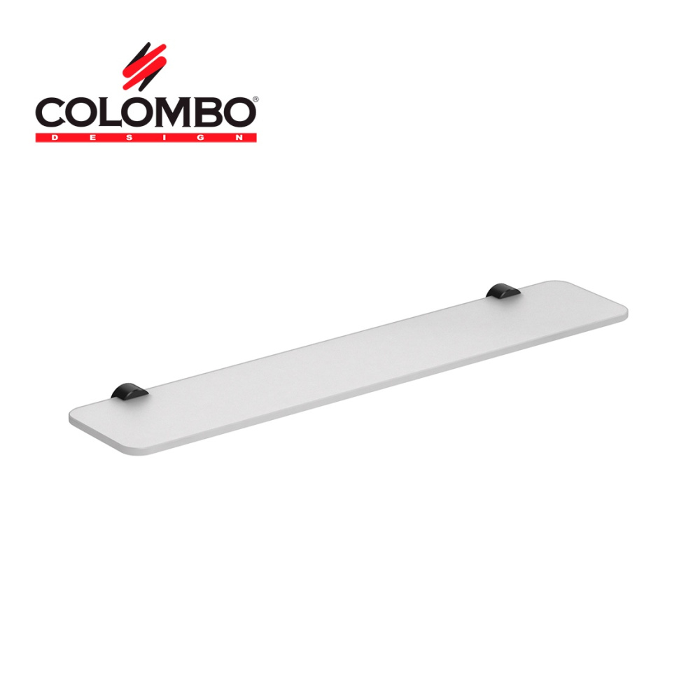 Colombo Design PLUS W4916.NM - Стеклянная полка для ванной комнаты, (черный матовый)