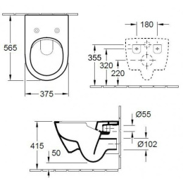 Подвесной унитаз Villeroy&Boch Verity-Design 5643 HR 01 безободковый с сиденьем Soft Close