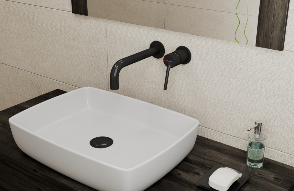 Фото Встраиваемый смеситель настенный для раковины Bravat  (P8461217BW-ENG)