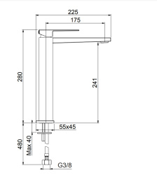 Смеситель для раковины Fiore Kube 100NN8518, черный