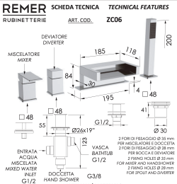 Фото Смеситель Remer ZC06 для ванны