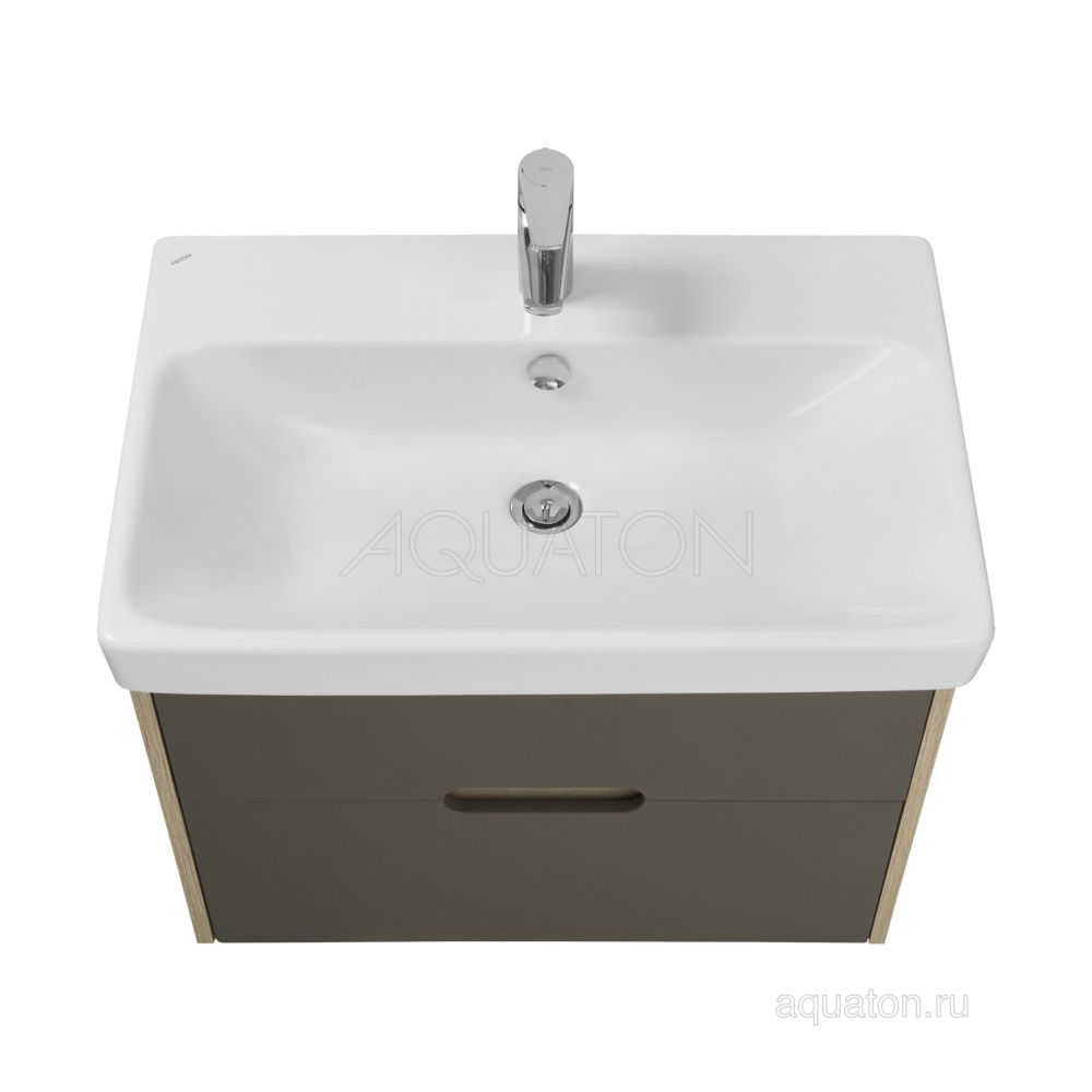 Фото Тумба под раковину Aquaton Оливия 70 грей, дуб ойстер 1A254301OLUG0