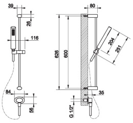 Душевой гарнитур Gessi Ovale (23142#031) хром