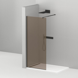 Душевой уголок Душевое ограждение Cezares Liberta-L-1-110-BR-Nero 110 x 195 см, стекло бронза, профиль черный