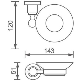 Мыльница для ванной Aquanet 3885