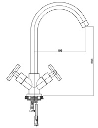 Фото Смеситель GPD Nino UEB05, для кухонной мойки, хром