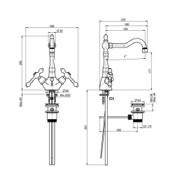 Смеситель для раковины F5061OR Epoque FIMA Carlo Frattini