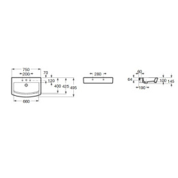 Раковина накладная 75 см Roca Hall (32762G000) белый
