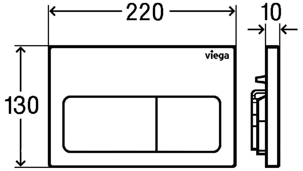 Кнопка смыва Viega Prevista (773717) хром