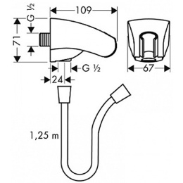 Держатель для душа Hansgrohe Porter (27507000) хром