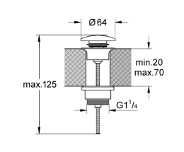 Донный клапан Kerasan Nolita (923359 Grigio matt)