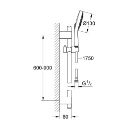 Душевой гарнитур Grohe Power&Soul (27733000) хром