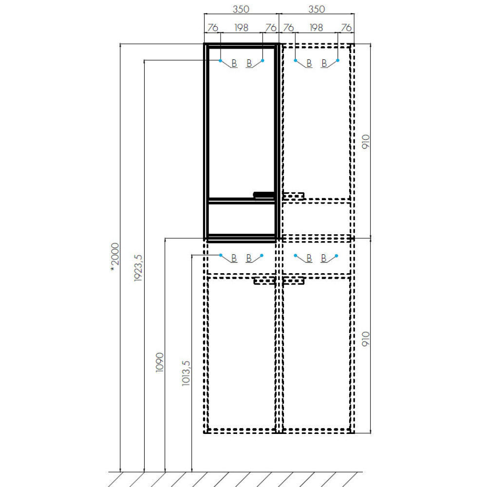 Шкаф - колонна Aquaton Флай 1-створчатый белый, дуб крафт правый 1A237903FAX1R