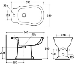 Биде напольное Galassia Ethos (8407M)