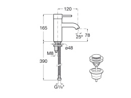 Фото Смеситель для раковины Roca Lanta (5A3A11C00) хром
