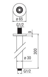 NOBILI AD138/64CR Кронштейн для верхнего душа (хром)