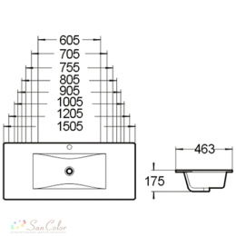 Раковина врезная сверху 70,5 см SantiLine (SL-2102 (70))