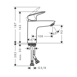 Смеситель для раковины Hansgrohe Logis (71101670) черный матовый